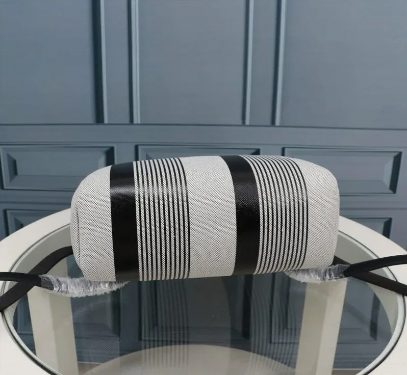 Hermes Buckle Lock Shape Striped Silver Toned Hardware Bag Hermes Buckle Lock Shape Striped Silver Toned Hardware Bag