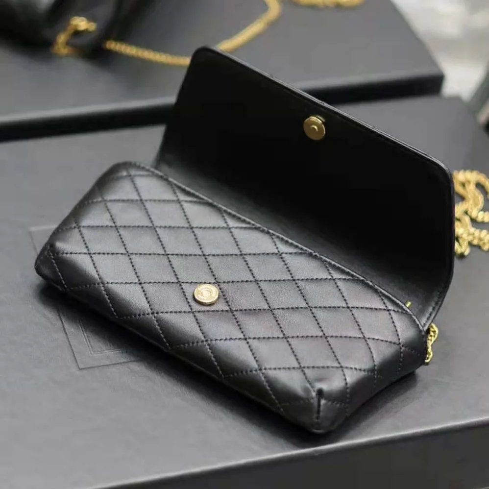 Saint Laurent YSL Gaby Phone Holder in Quilted Leather for Women