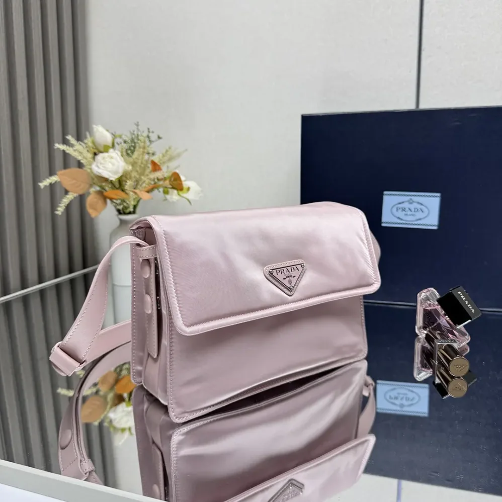 Prada Small Padded Re-Nylon Shoulder Bag for Women in Pink