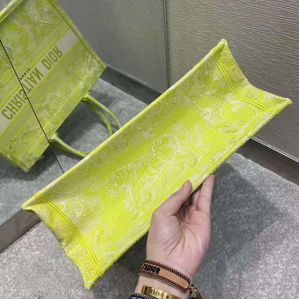 Dior Small Dior Book Tote Lime Toile de Jouy Reverse Embroidery for Women Dior Small Dior Book Tote Lime Toile de Jouy Reverse Embroidery for Women