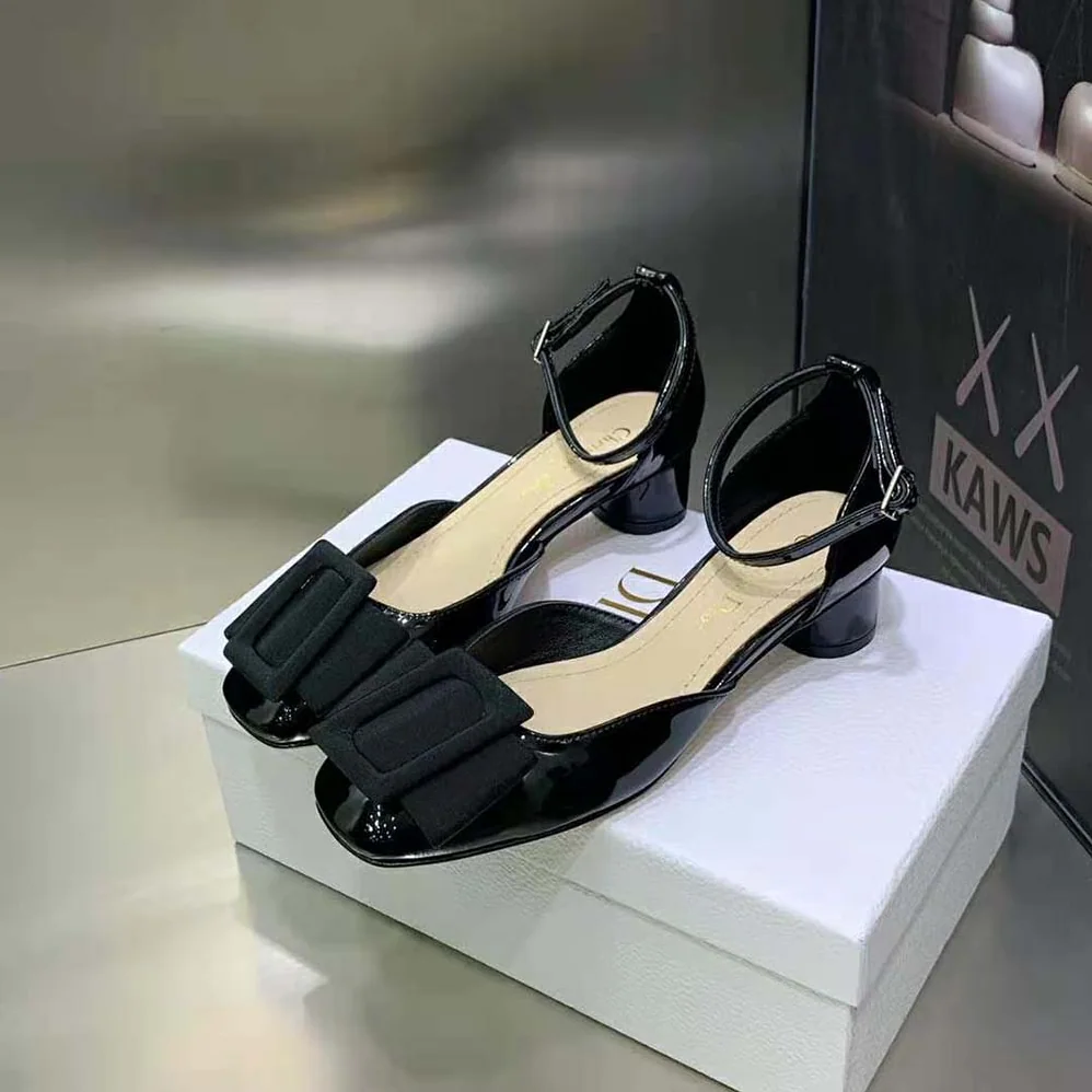 Dior Idylle Ballet Pump Black Patent Calfskin and Grosgrain for Women Dior Idylle Ballet Pump Black Patent Calfskin and Grosgrain for Women