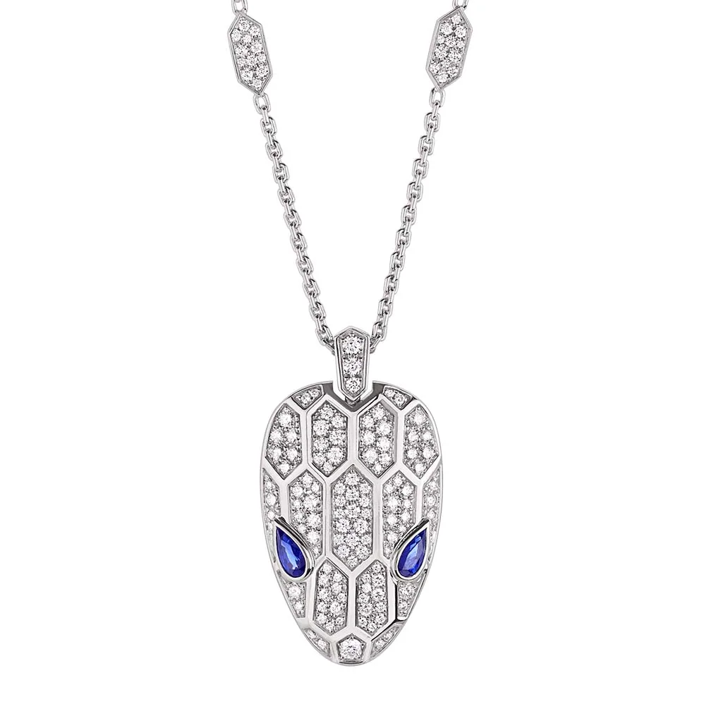 Bvlgari Serpenti Necklace in 18 KT White Gold for Women