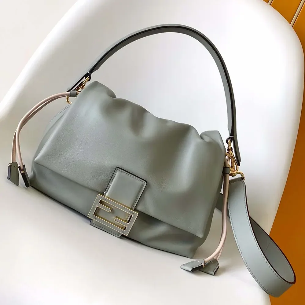 Fendi Mamma Baguette Medium Matcha Green Nappa Leather Bag for Women