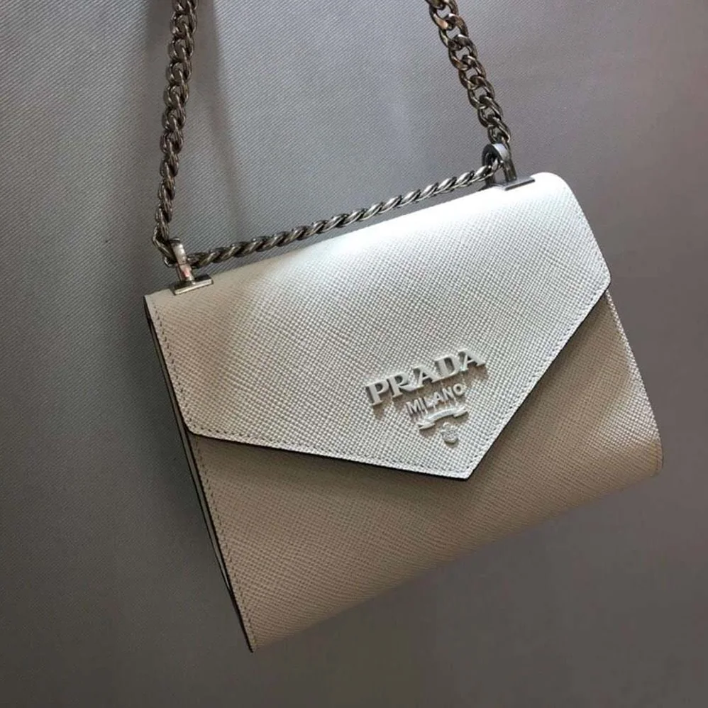 Prada Monochrome Saffiano Leather Bag for Women in Beige Prada Monochrome Saffiano Leather Bag for Women in Beige