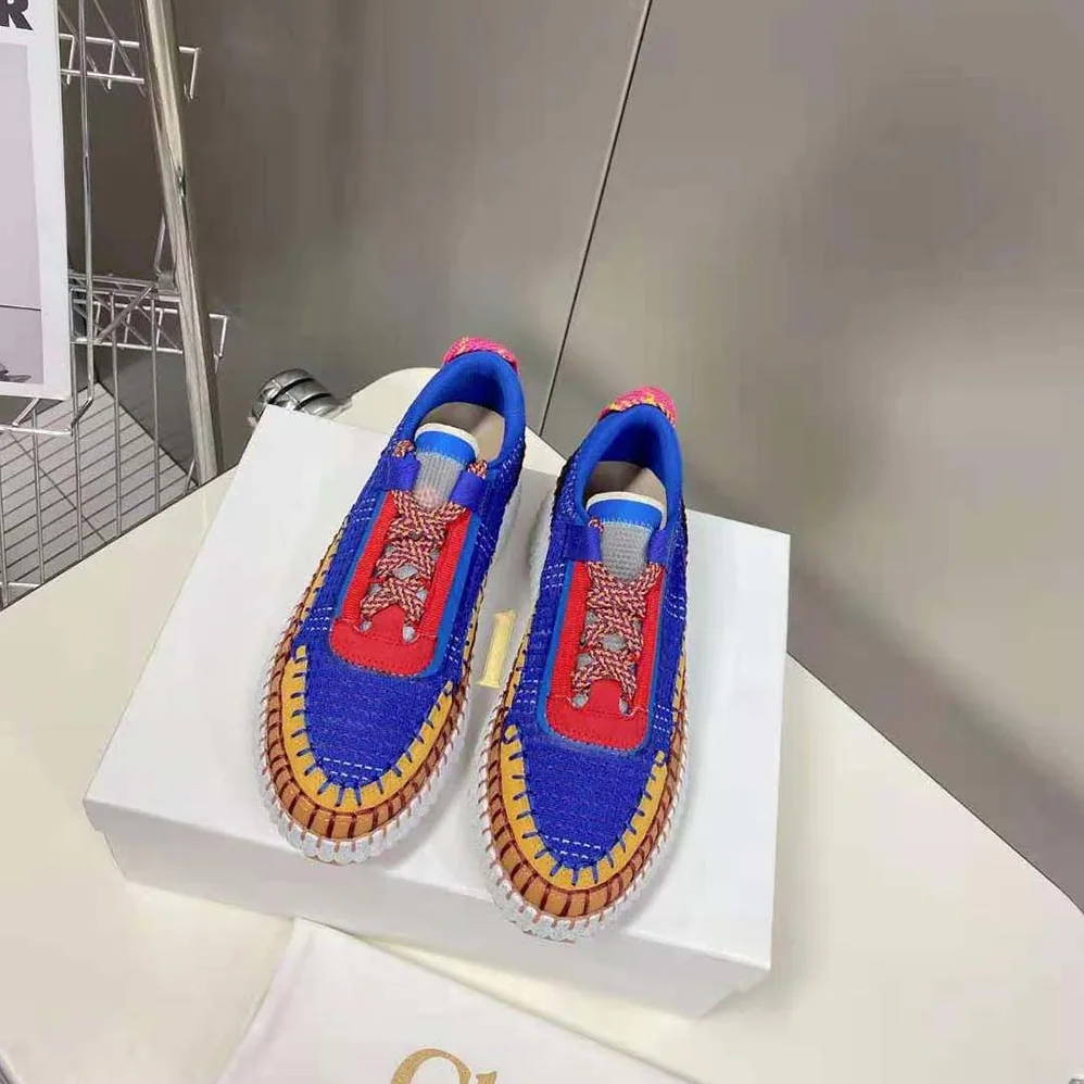 Chloe Nama Sneaker in Recycled Mesh for Women in Blue