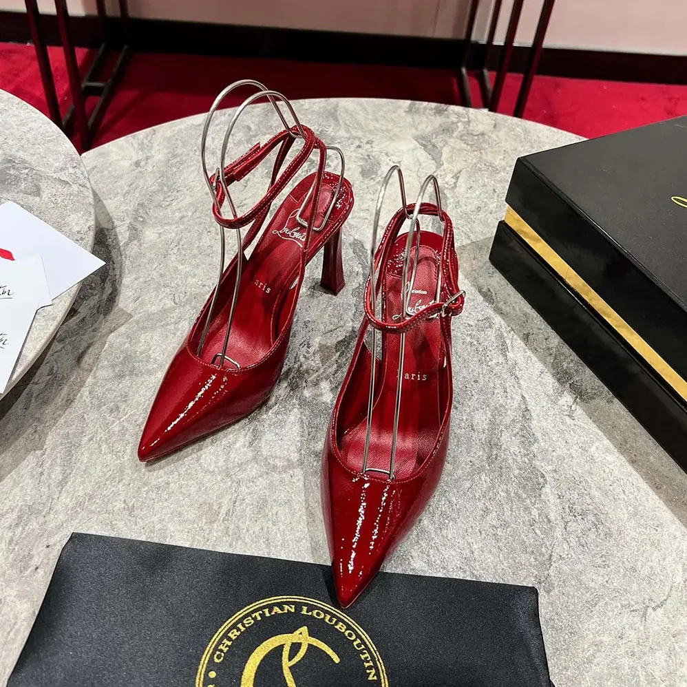 Christian Louboutin Condora Strap 100 mm Strappy Pumps Vog Patent Leather for Women