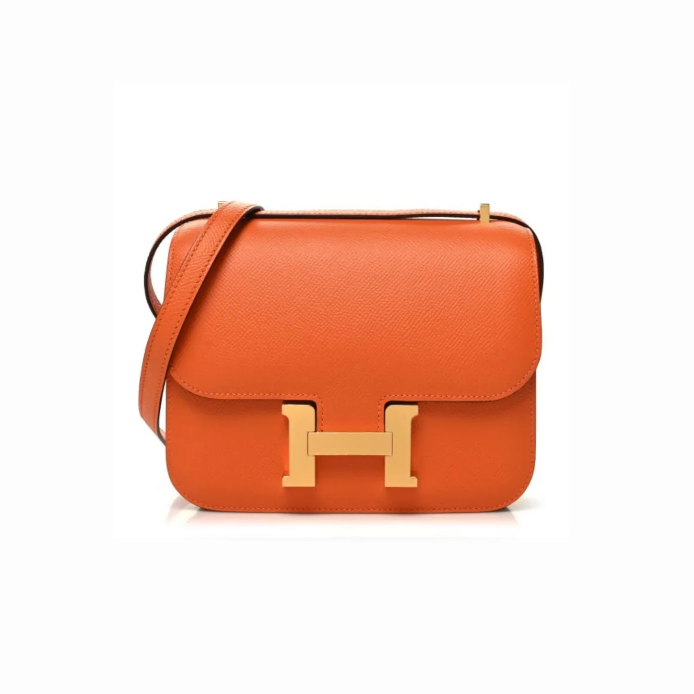 Hermes Constance 18 Crossbody Bag in Orange Gold Hardware