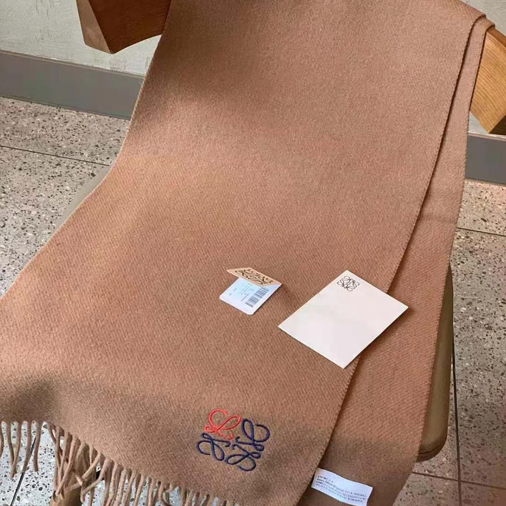 Loewe Anagram Scarf in Cashmere for Women in Brown Loewe Anagram Scarf in Cashmere for Women in Brown