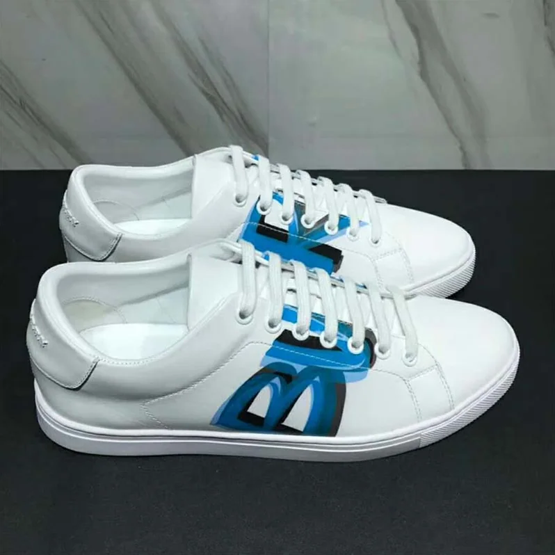 Burberry Shoes Logo Print Leather Sneakers for Unisex in White Burberry Shoes Logo Print Leather Sneakers for Unisex in White
