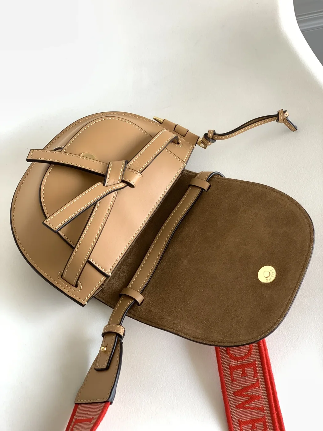 Loewe Gate Dual Mini Shoulder Bag in Beige Gold Hardware Loewe Gate Dual Mini Shoulder Bag in Beige Gold Hardware