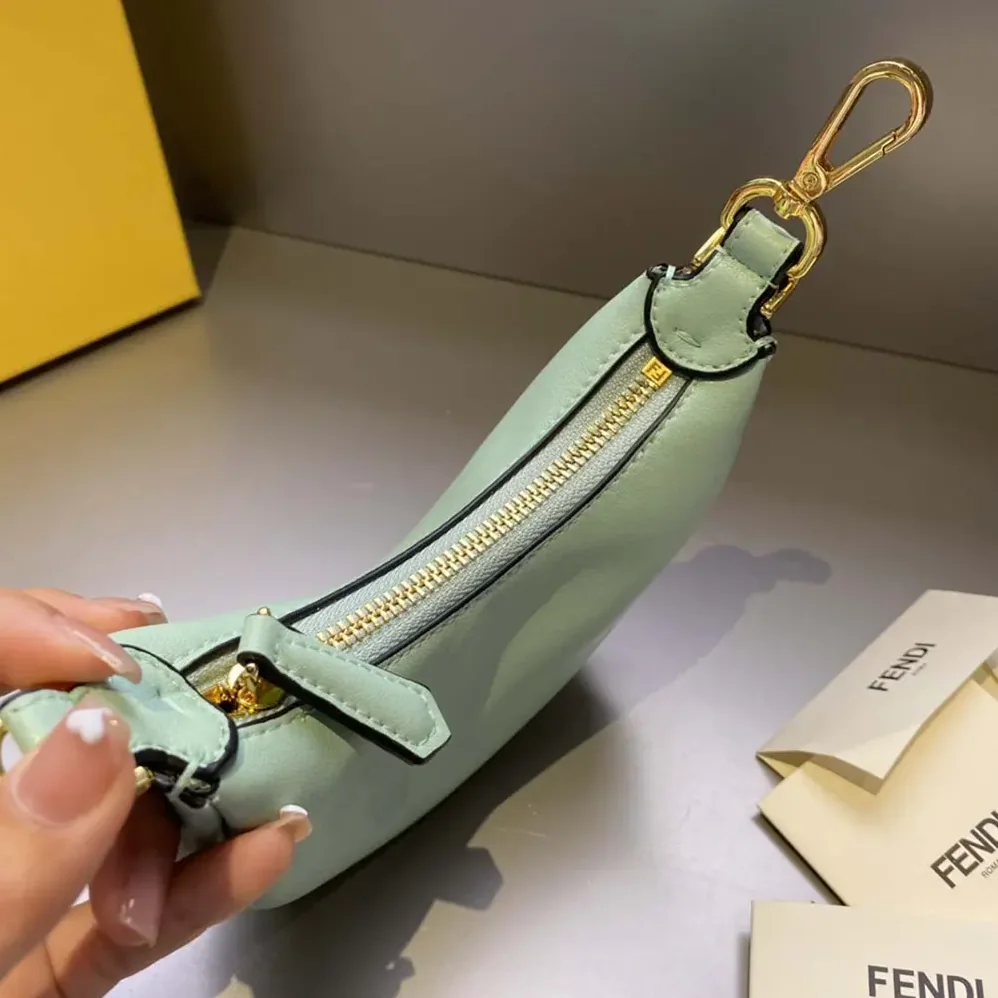 Fendi Nano Fendigraphy Lime Leather Charm for Women Fendi Nano Fendigraphy Lime Leather Charm for Women