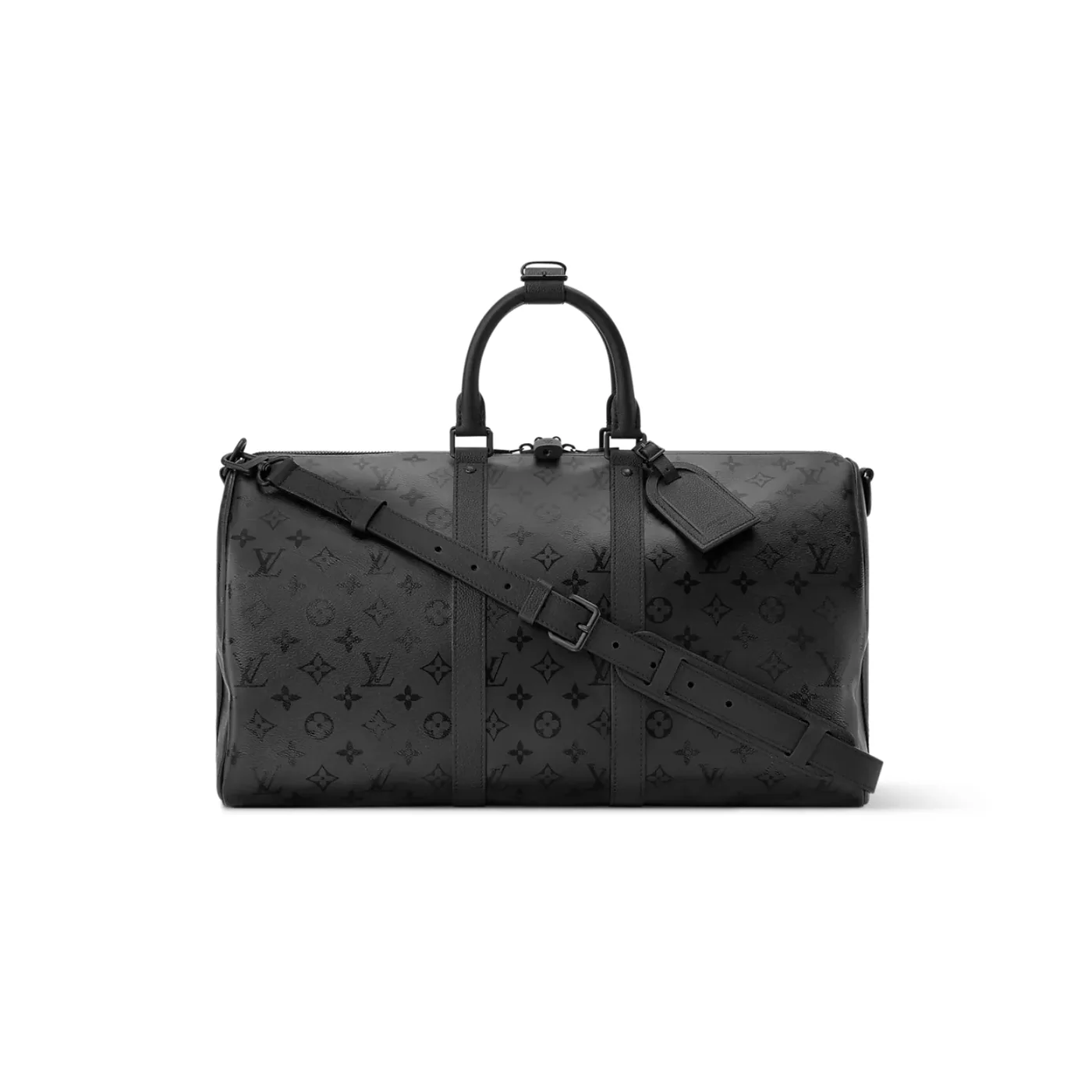 Louis Vuitton Keepall Bandouliere 45 Travel Bag / Black Monogram Midnight Black Hardware