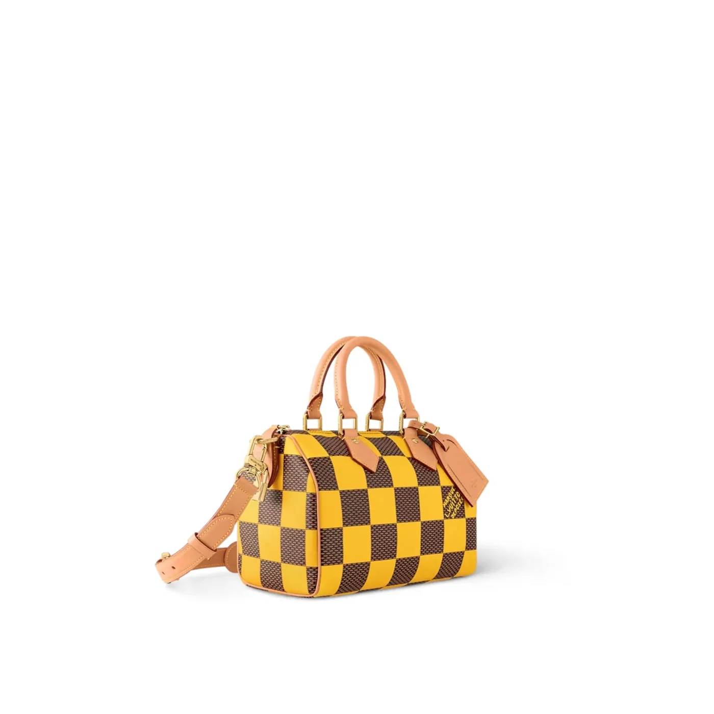 Louis Vuitton Speedy 25 Bandouliere Top Handle Bag / Damier Pop Yellow Gold Hardware
