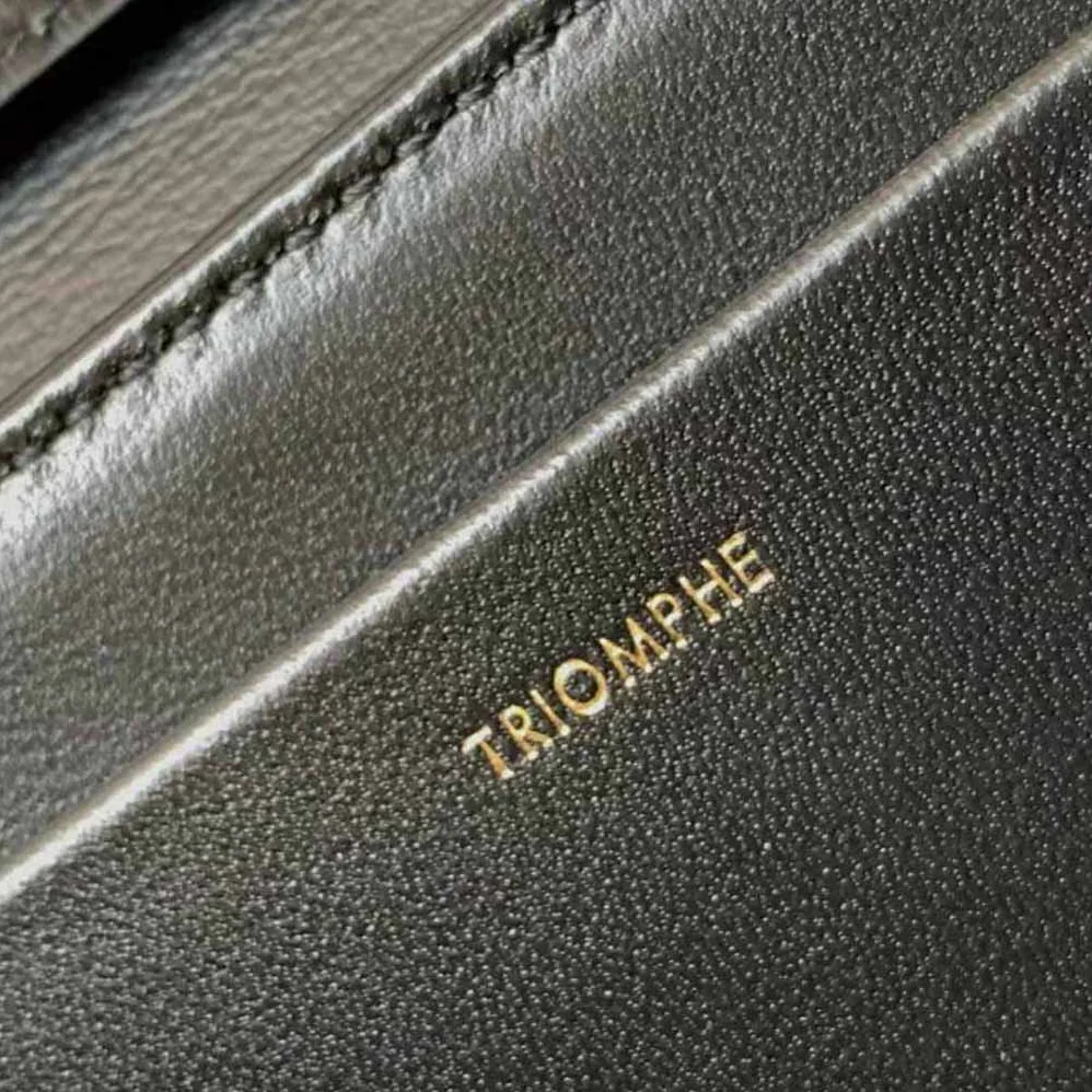 Celine Trapeze Triomphe Bag in Shiny Calfskin for Women in Black Celine Trapeze Triomphe Bag in Shiny Calfskin for Women in Black