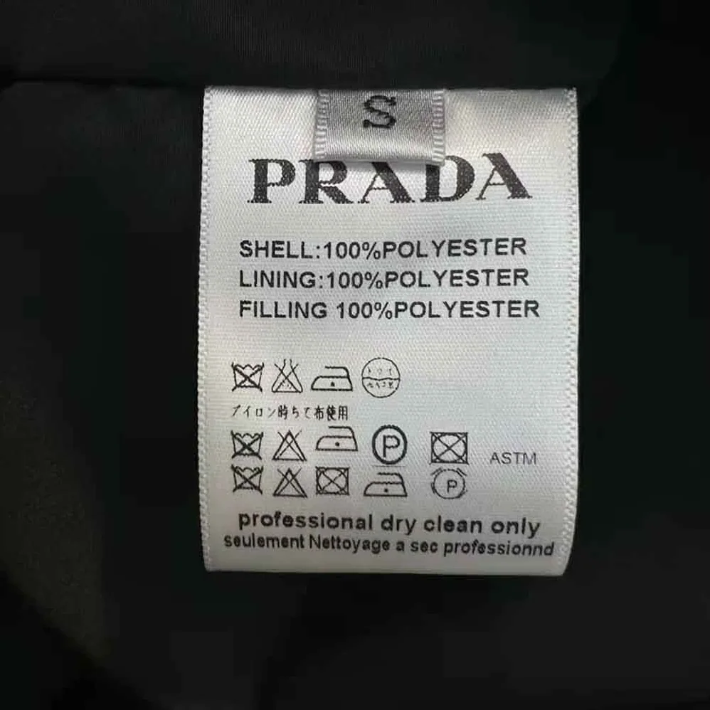 Prada Emblematic Triangle Quilted Re-Nylon Jacket for Women in Black Prada Emblematic Triangle Quilted Re-Nylon Jacket for Women in Black