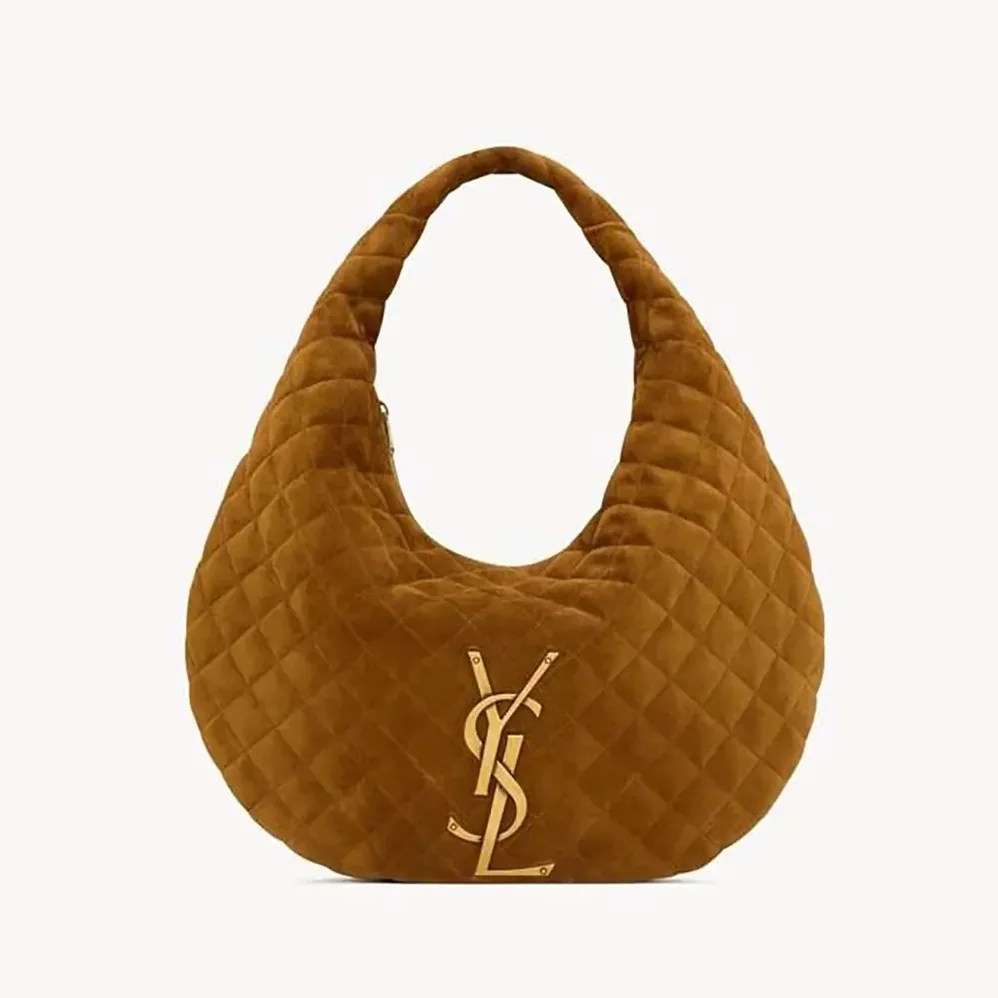 Saint Laurent YSL Icare Hobo In Quilted Suede Brown for Women Saint Laurent YSL Icare Hobo In Quilted Suede Brown for Women