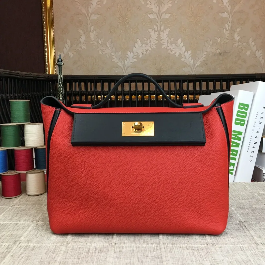 Hermes Clemence Swift Red Gold Toned Hardware Hermes Clemence Swift Red Gold Toned Hardware