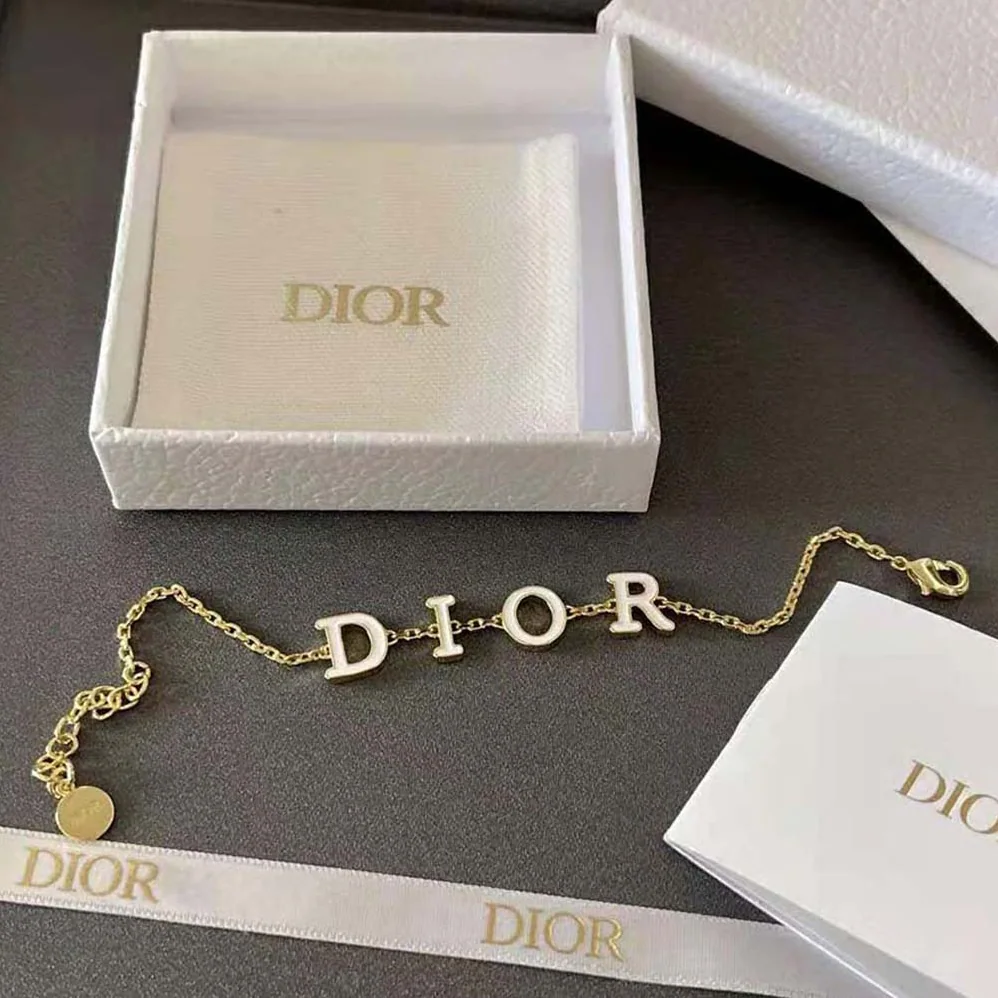 Dior Dio(r)evolution Bracelet Gold-Finish Metal and White Lacquer for Women Dior Dio(r)evolution Bracelet Gold-Finish Metal and White Lacquer for Women