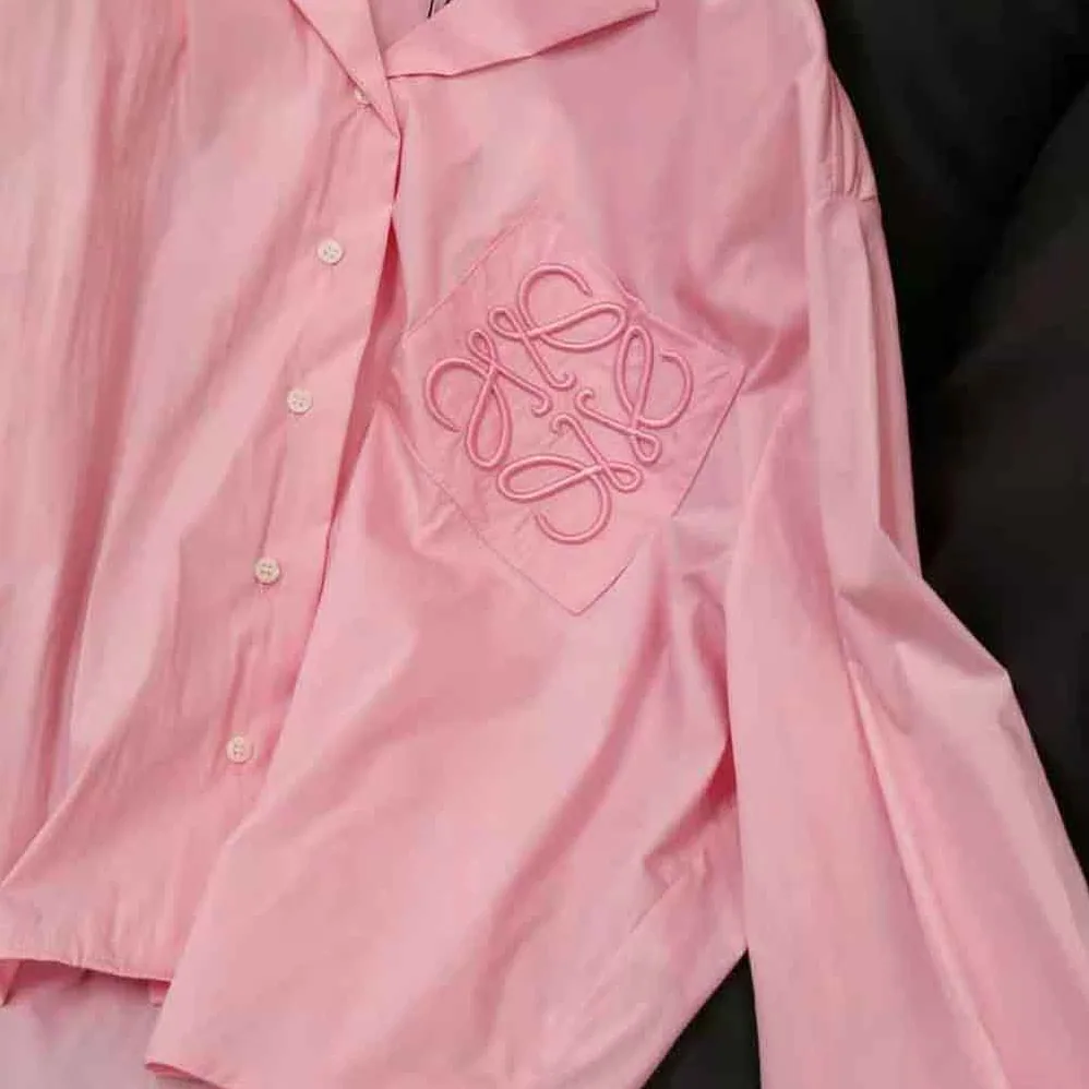 Loewe Anagram Pyjama Blouse in Cotton for Women in Pink