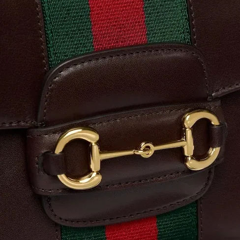 Gucci Horsebit 1955 Small Shoulder Bag in Dark Brown Gold Hardware