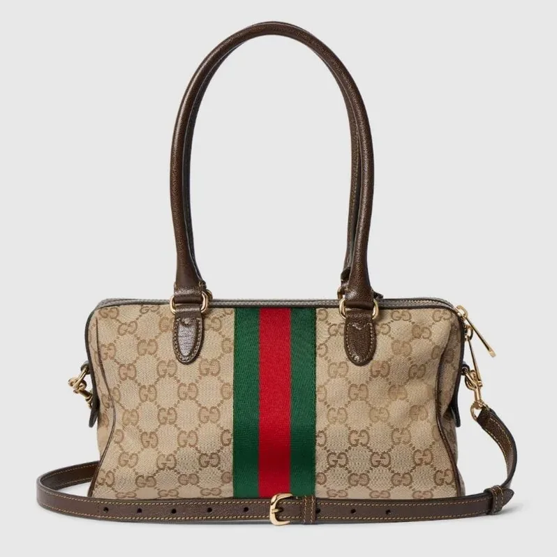 Gucci Borsetto Medium Boston Shoulder Bag in Sand Gold Hardware Gucci Borsetto Medium Boston Shoulder Bag in Sand Gold Hardware