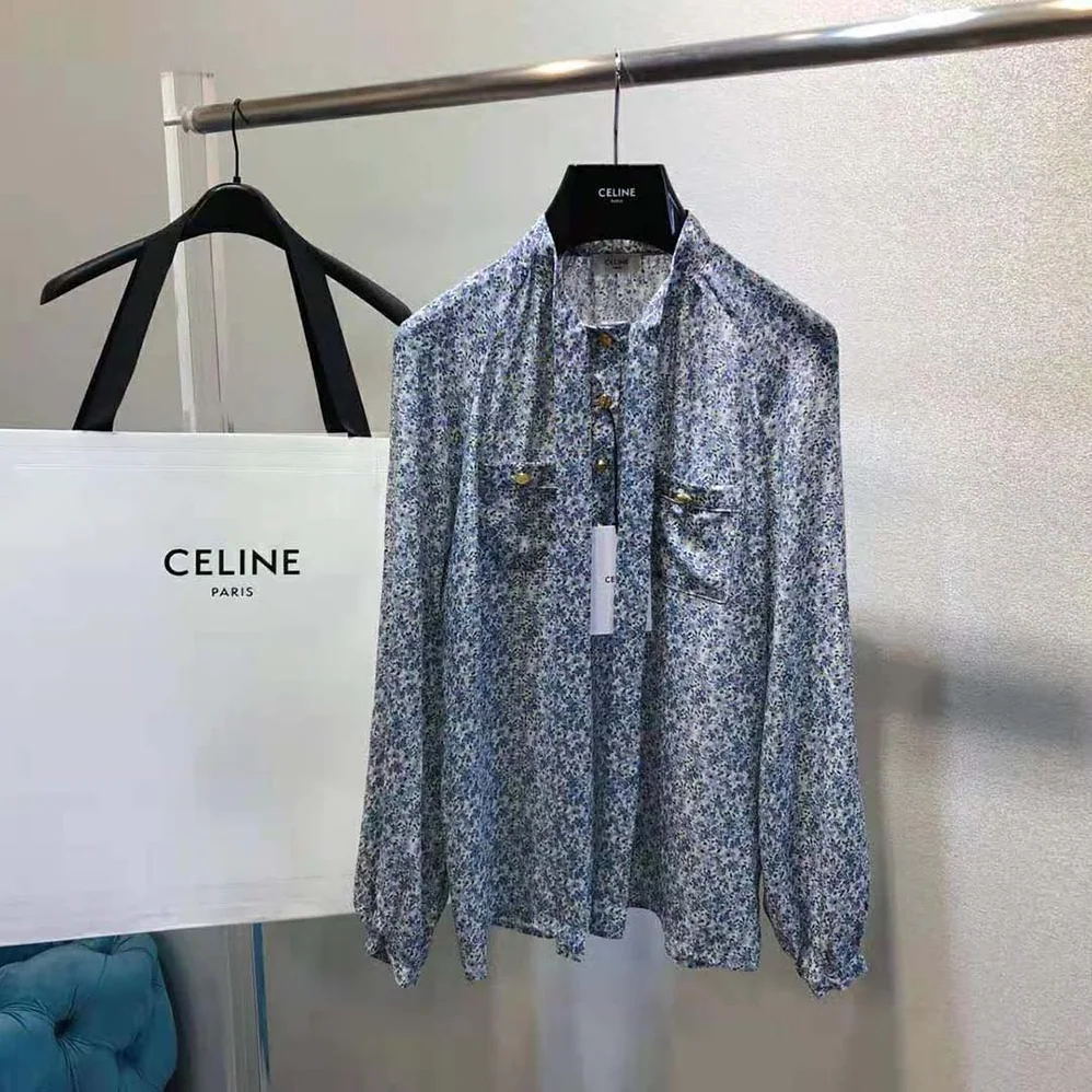 Celine Lavalliere Blouse in Crepe DE Chine for Women