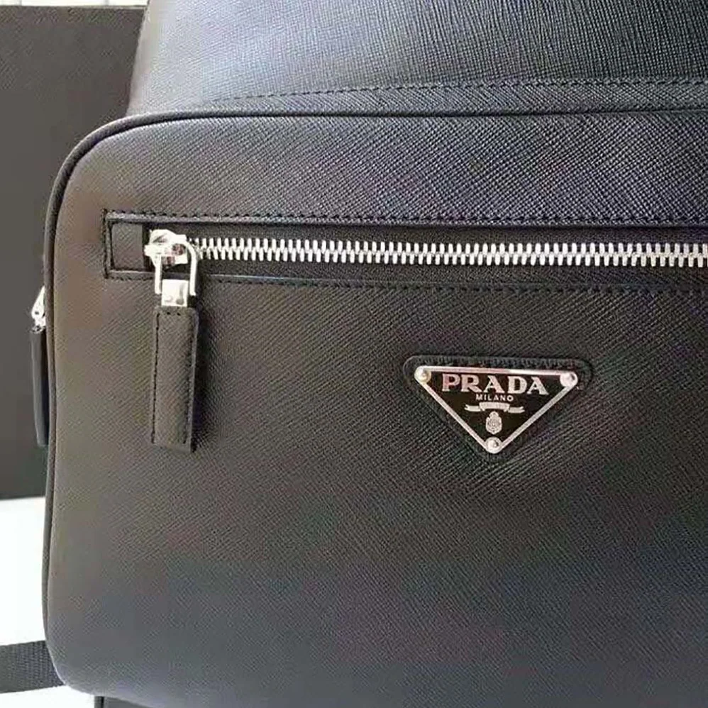Prada Saffiano Leather Backpack for Men in Black Prada Saffiano Leather Backpack for Men in Black