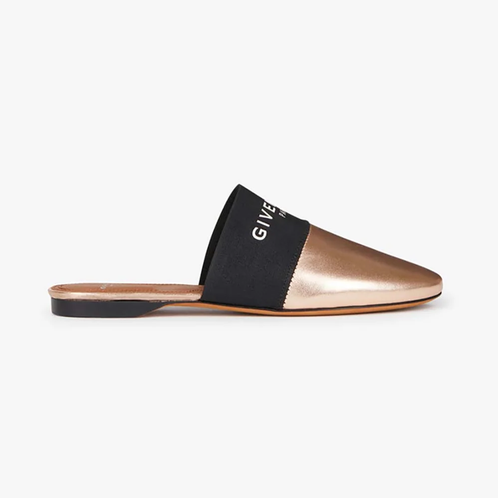 Givenchy Shoes Givenchy Paris Leather Mules for Women in Gold