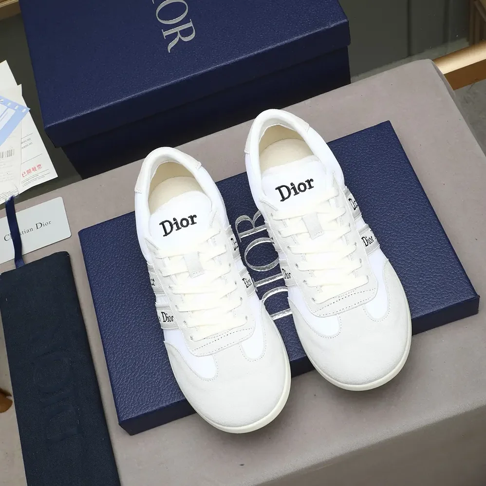 Dior Ribbon Sneaker White Suede Calfskin and Technical Fabric for Unisex Dior Ribbon Sneaker White Suede Calfskin and Technical Fabric for Unisex