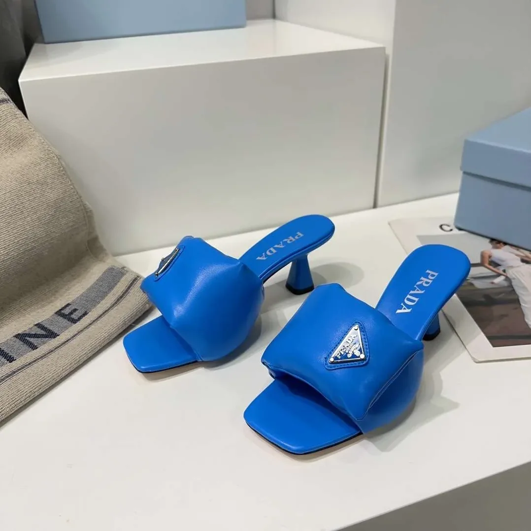 Prada Soft Padded Nappa Sandals Blue Prada Soft Padded Nappa Sandals Blue