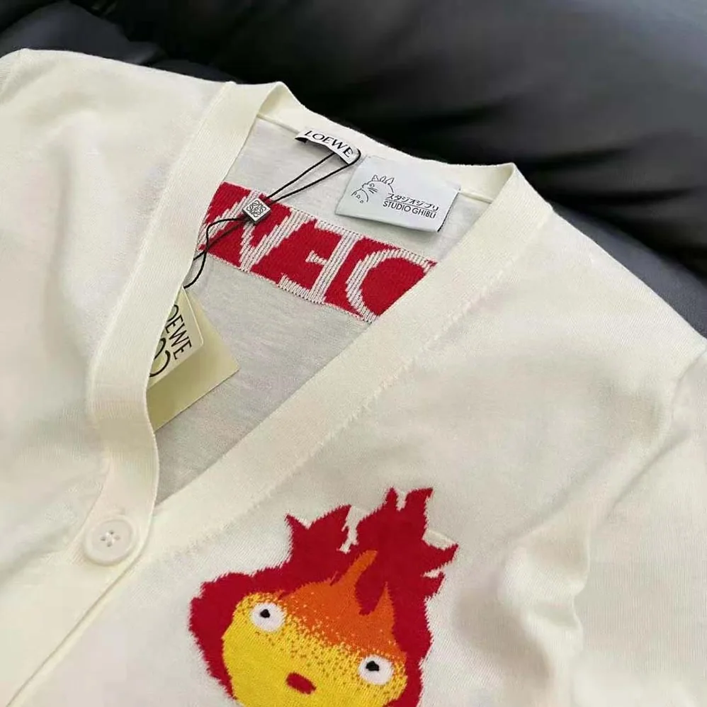 Loewe Calcifer Cardigan in Wool for Women in White