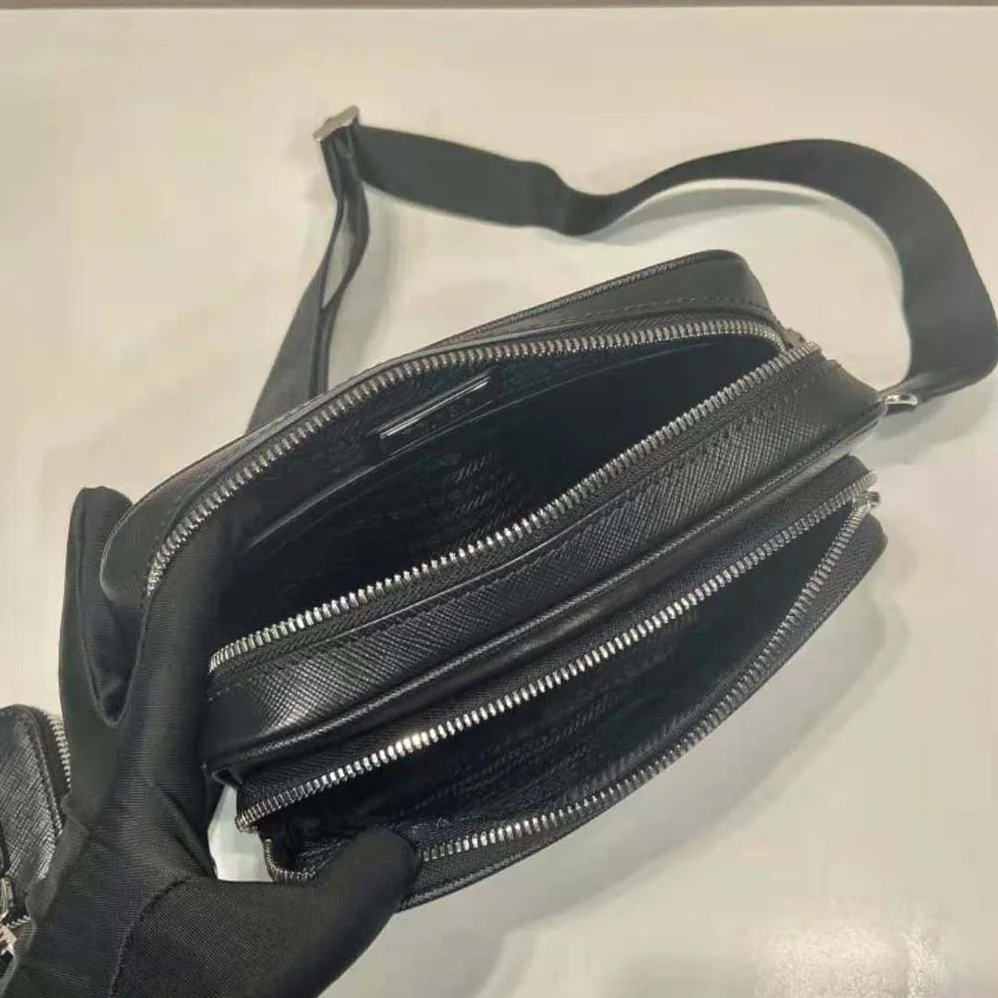 Prada Saffiano Leather Shoulder Bag for Men in Black Prada Saffiano Leather Shoulder Bag for Men in Black
