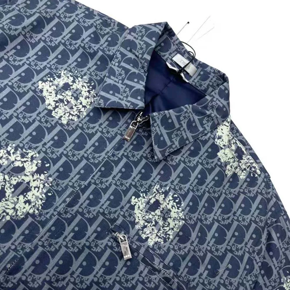 Dior Tears Zipped Blouson Blue Cotton Denim for Men