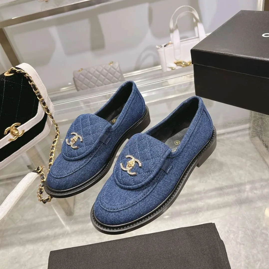 Chanel Moccasins Navy Blue Chanel Moccasins Navy Blue