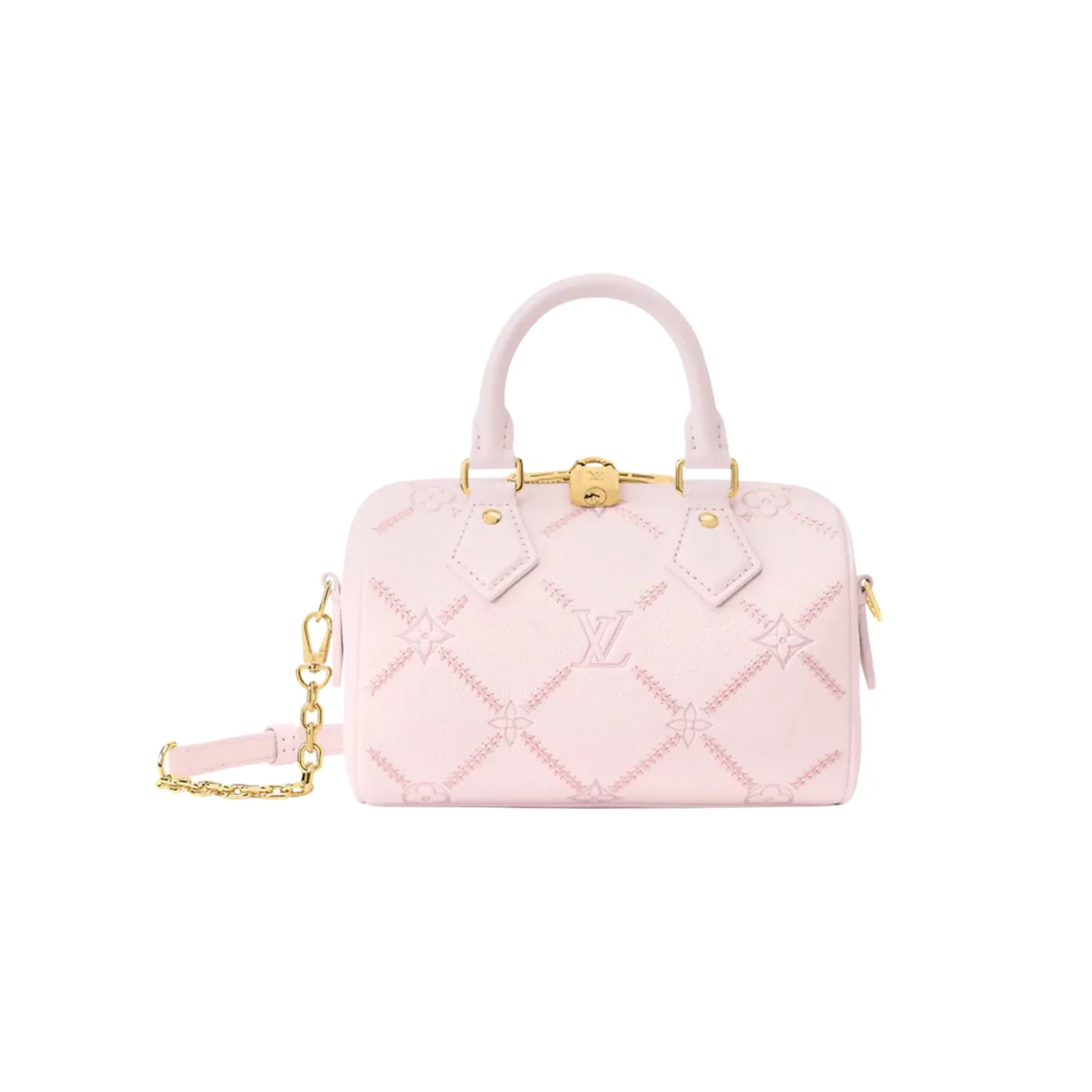 Louis Vuitton Speedy Bandouliere 20 Top Handle Bag / Light Bliss Couture Gold Hardware
