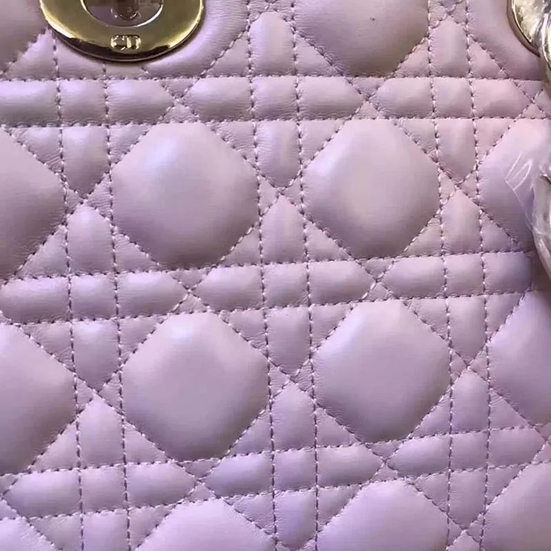 Dior My Lady Dior Bag in Cannage Lambskin in Pink