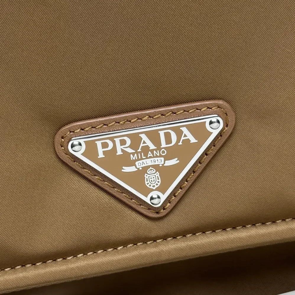 Prada Small Padded Re-Nylon Shoulder Bag for Women in Brown Prada Small Padded Re-Nylon Shoulder Bag for Women in Brown