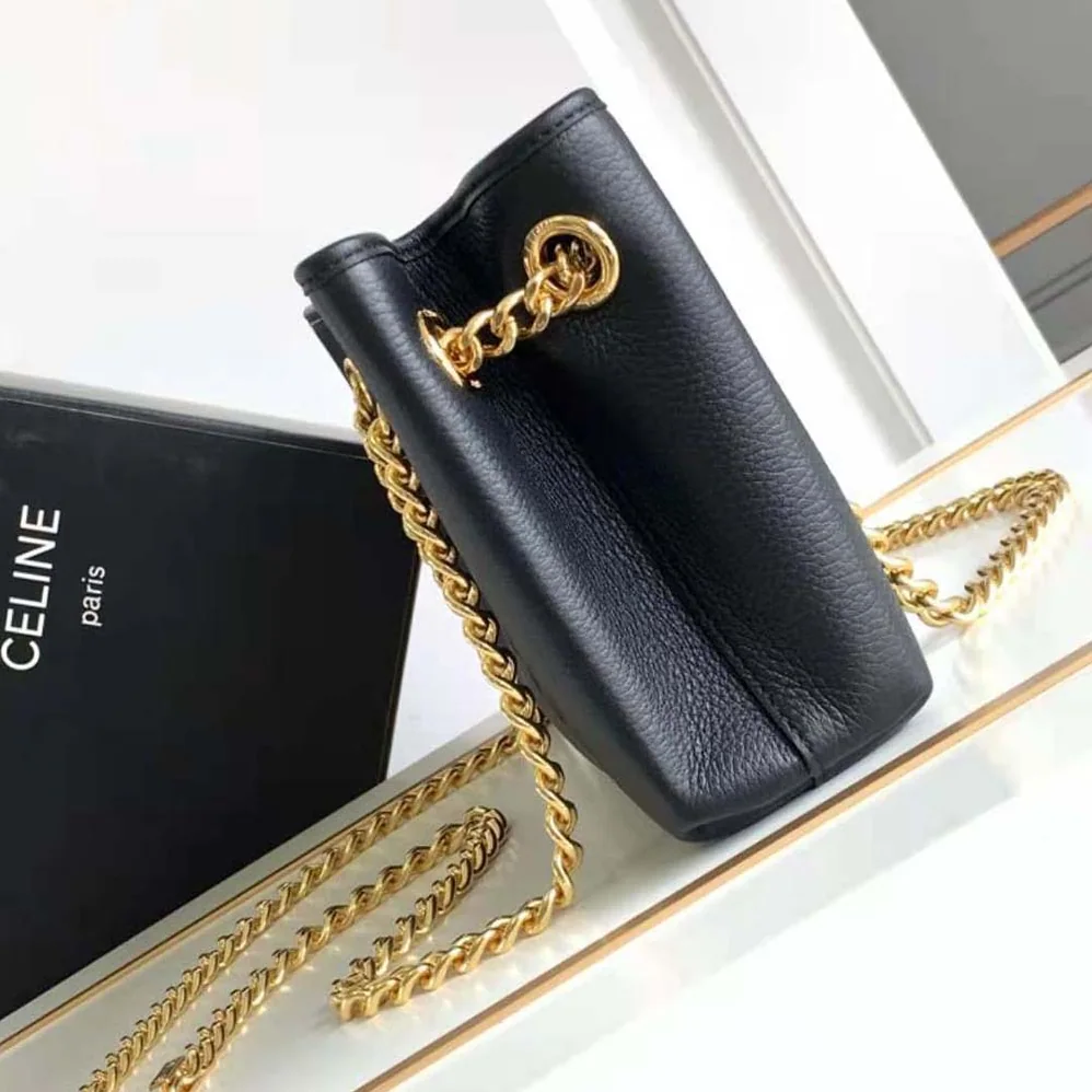 Celine Medium Newspaper Bag in Supple Calfskin for Women in Black