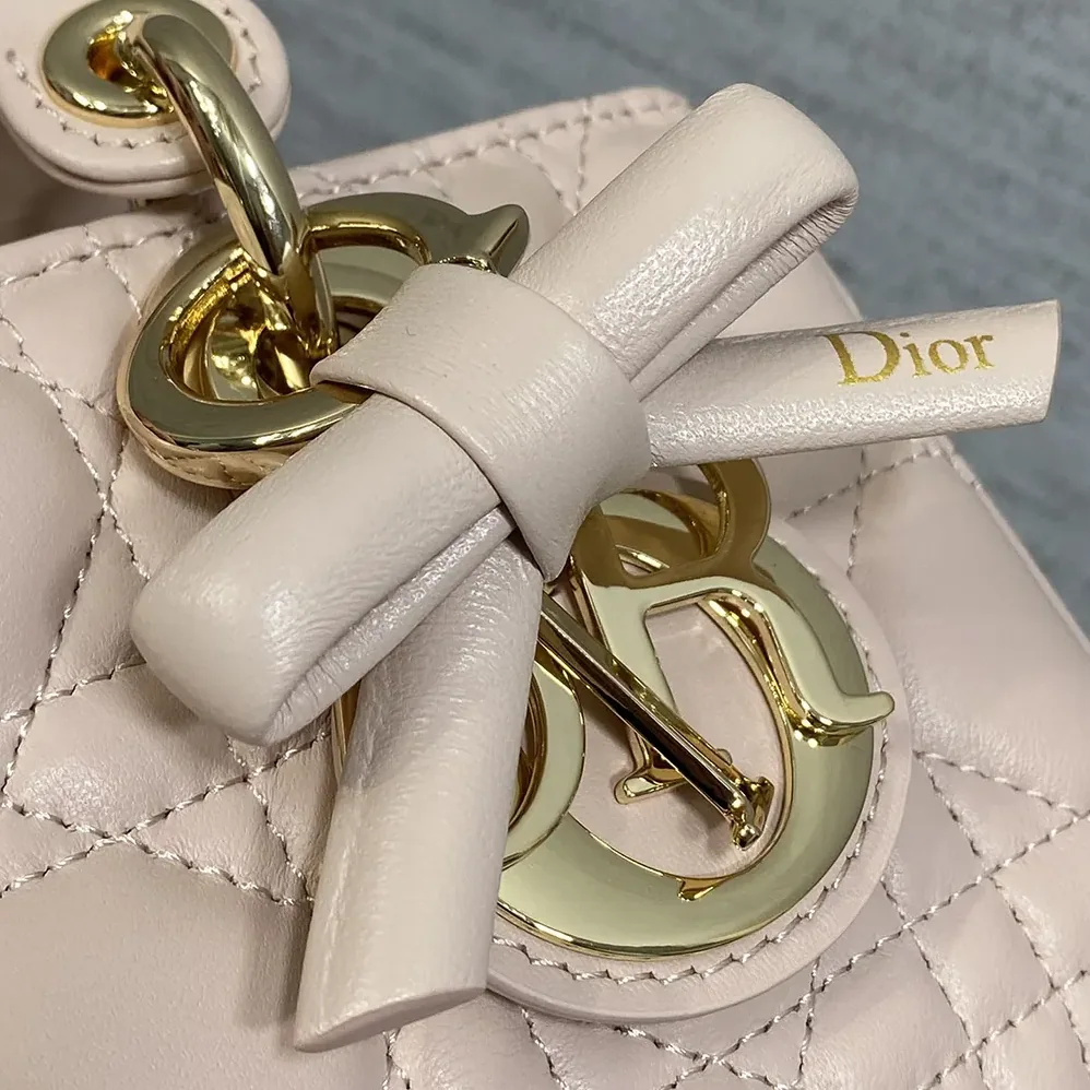 Dior Mini Lady D-Joy Bag Rose Soupir Cannage Lambskin for Women