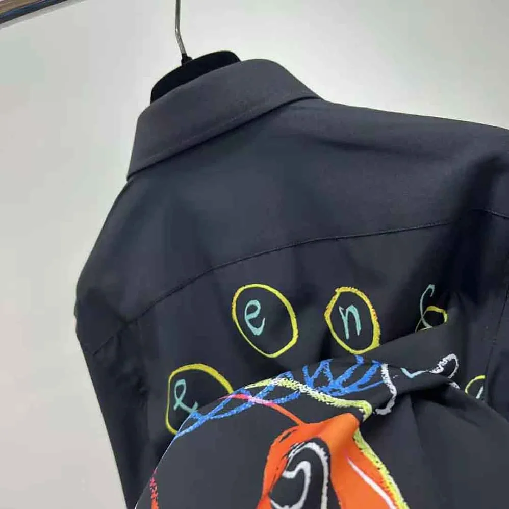 Fendi Black Cotton Shirt with Mid Ltalian Collar and Short Sleeves for Men Fendi Black Cotton Shirt with Mid Ltalian Collar and Short Sleeves for Men