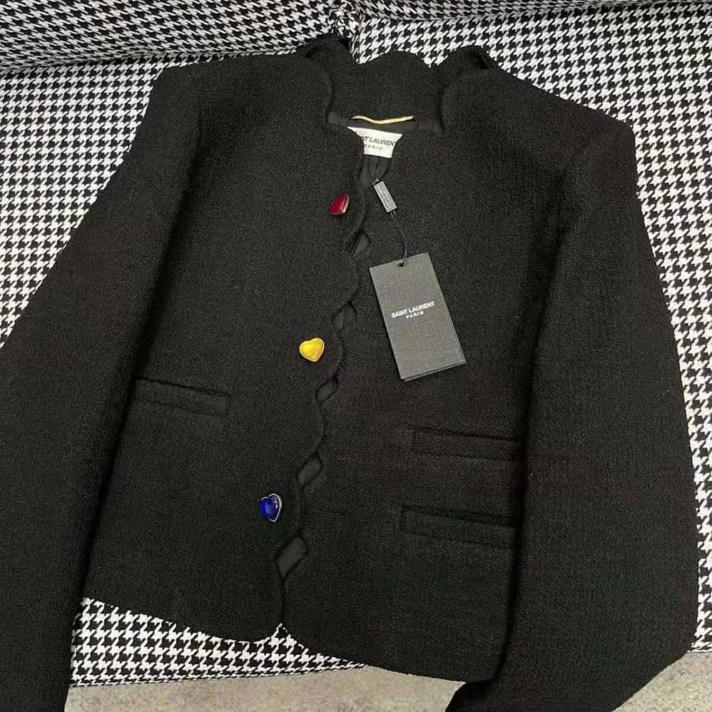 Saint Laurent YSL Cropped Jacket in Boucle Tweed for Women Saint Laurent YSL Cropped Jacket in Boucle Tweed for Women