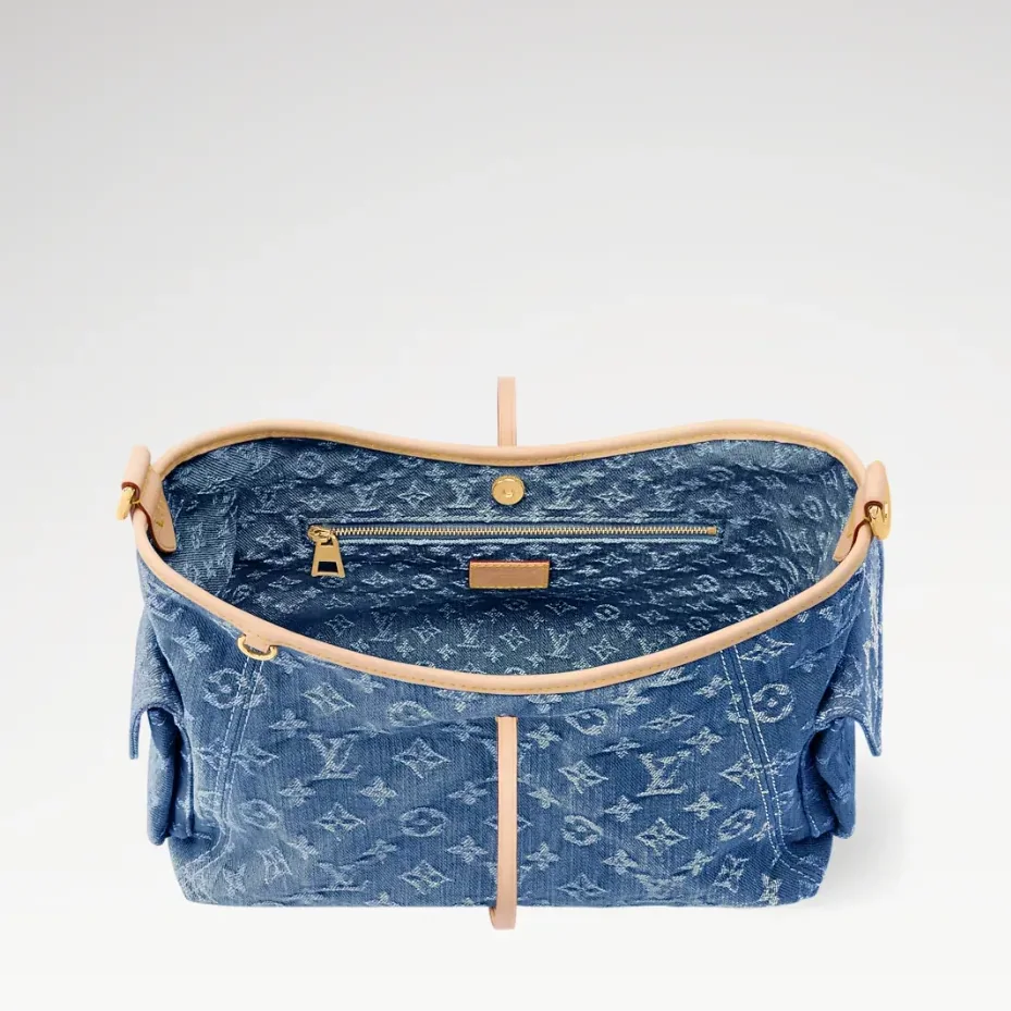 Louis Vuitton Carryall Cargo PM Shoulder Bag in Blue Denim Gold Hardware