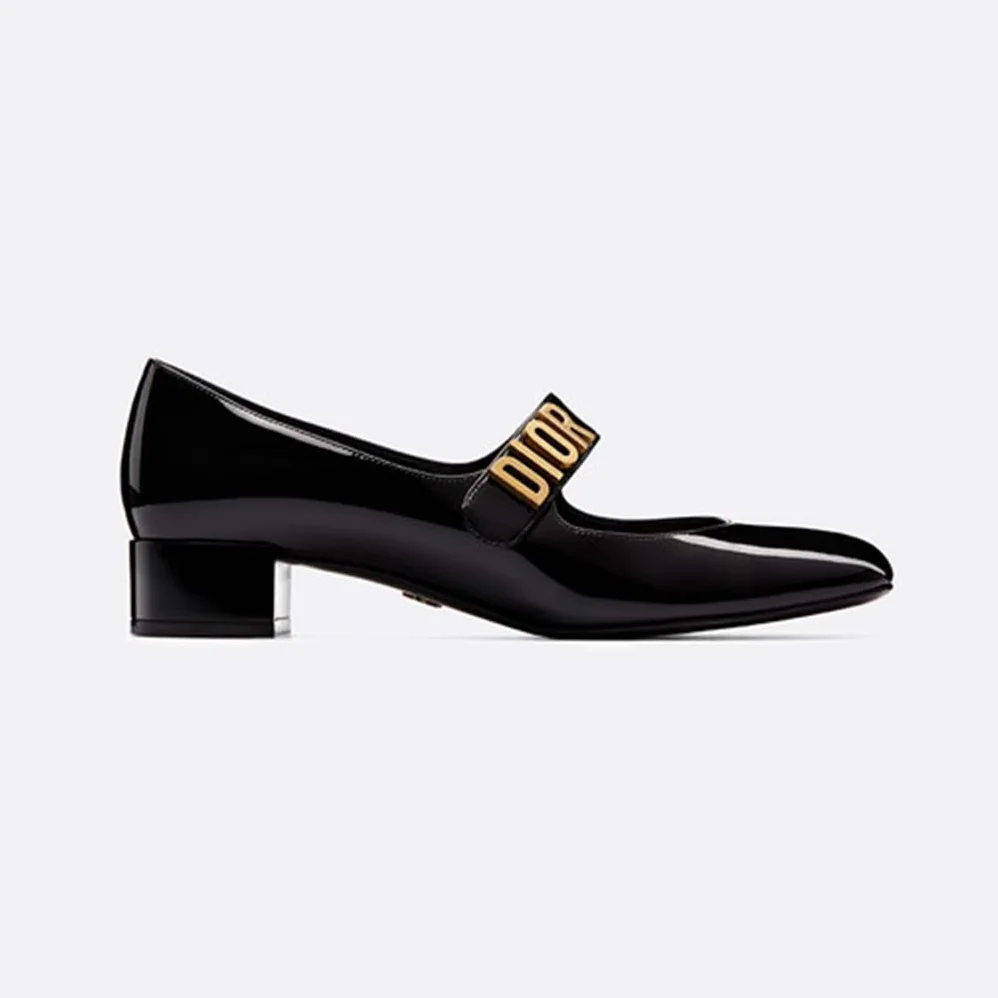 Dior Dior Baby-D Ballet Pump Black Patent Calfskin for Women
