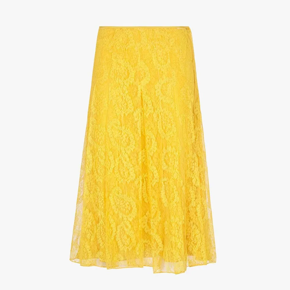 Fendi Yellow Lace Skirt with The ABC of Femininity for Women