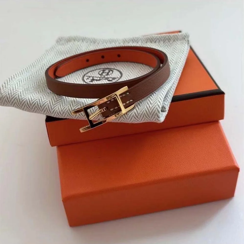 Hermes Behapi Double Tour Bracelet for Unisex in Brown