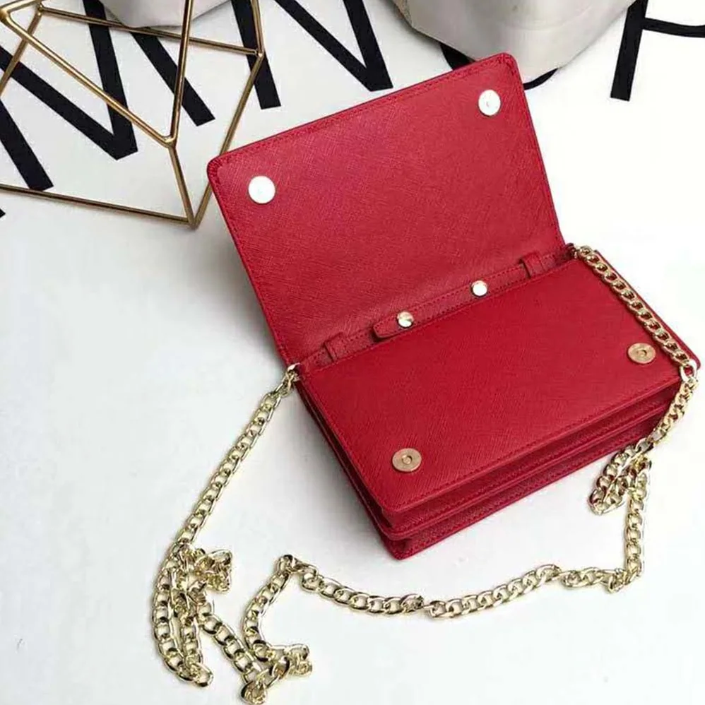 Prada Saffiano Leather Shoulder Bag for Women in Red