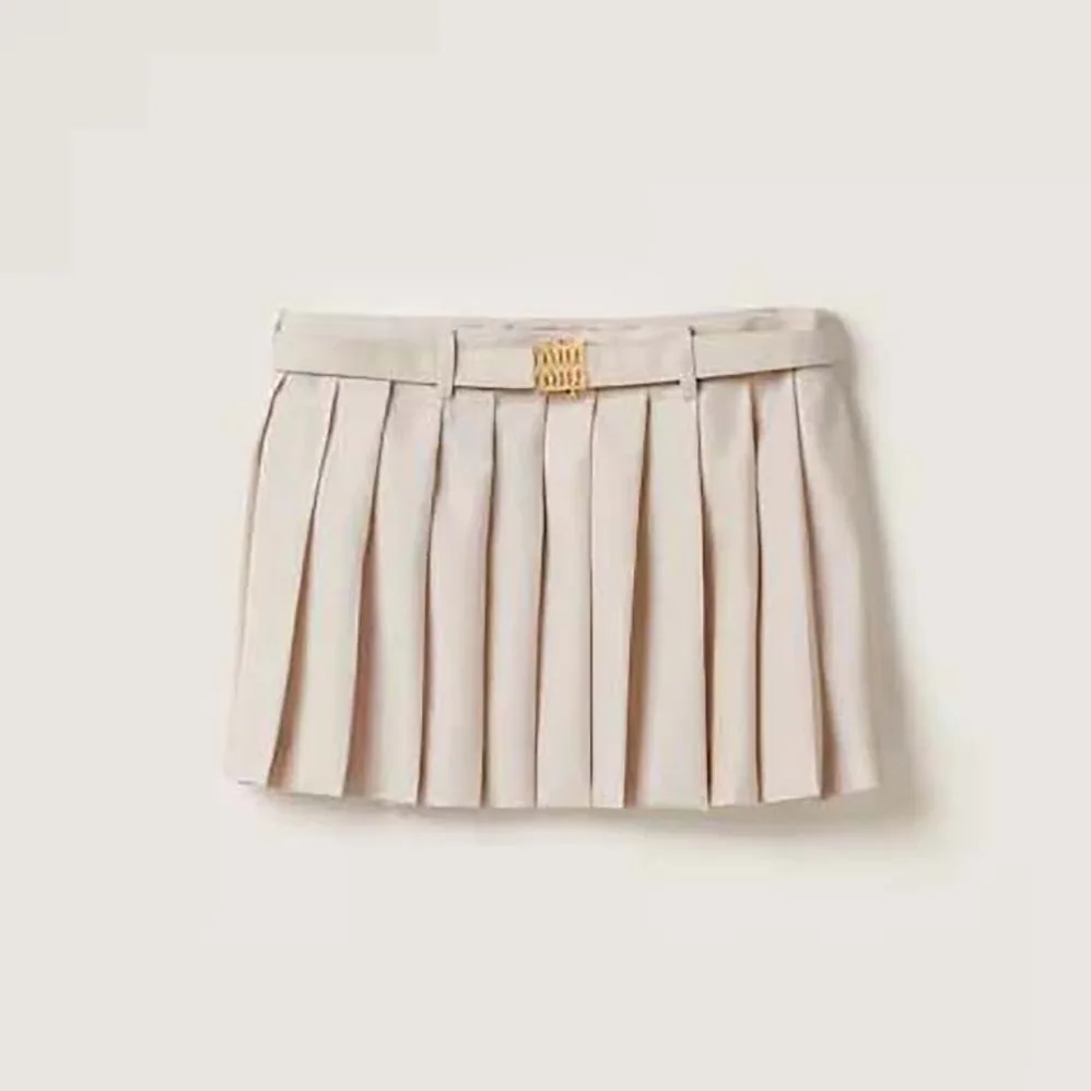 Miu Miu Pleated Batavia Miniskirt MG2032_11AD_F0018 for Women Miu Miu Pleated Batavia Miniskirt MG2032_11AD_F0018 for Women