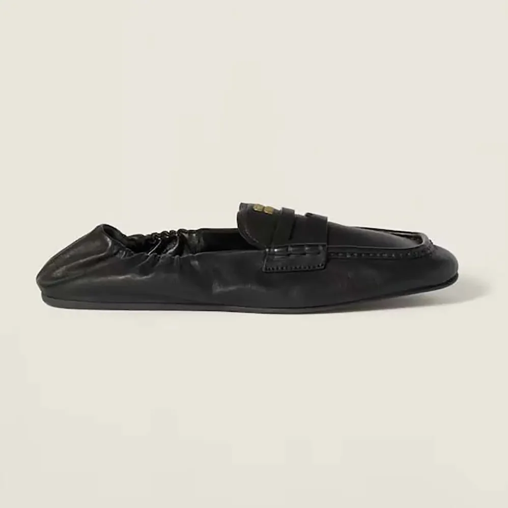 Miu Miu Nappa leather loafers for Women in Black