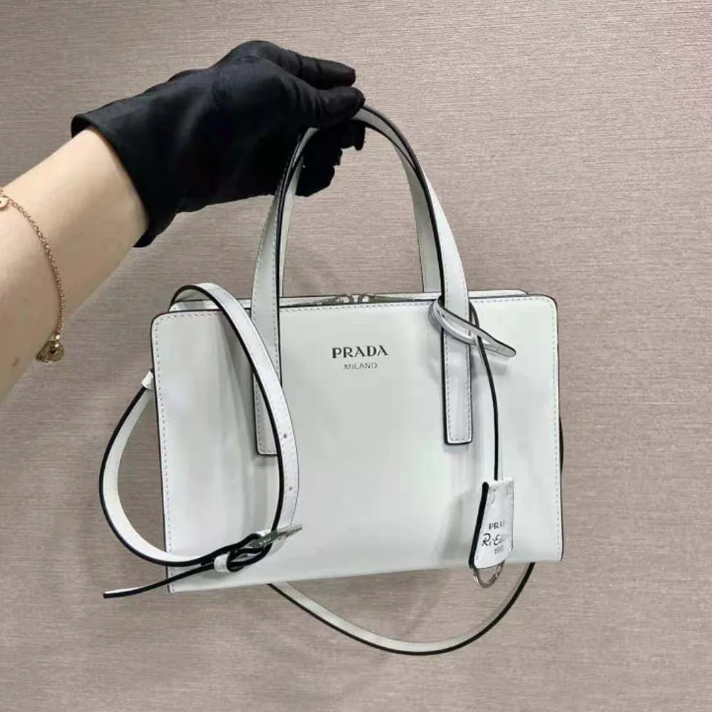 Prada Re-Edition 1995 Brushed-Leather Mini Handbag for Women in White