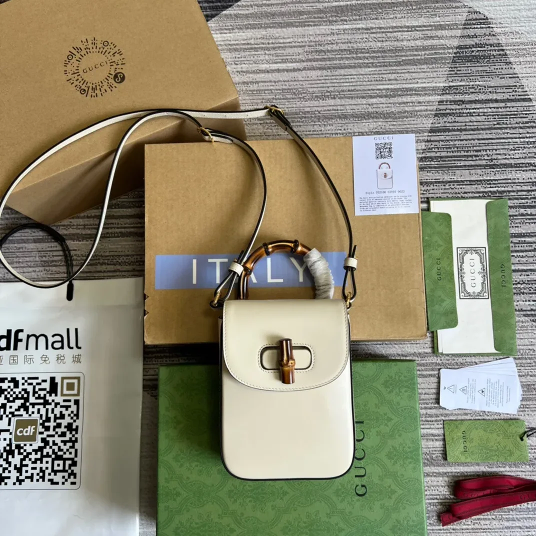 Gucci Bamboo Mini Handbag White